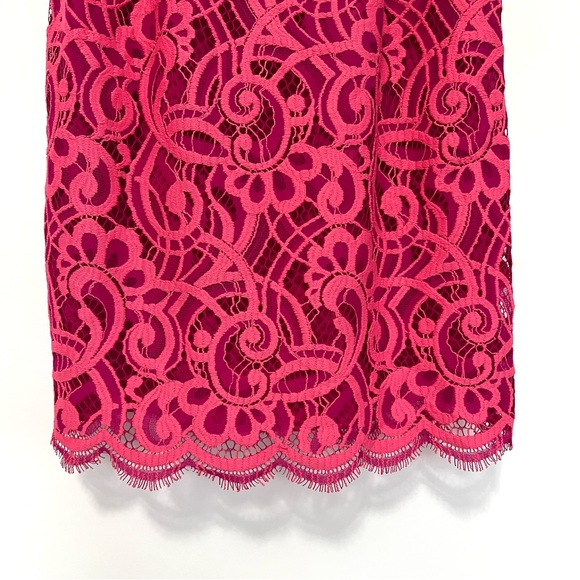Lilly Pulitzer Mara Hot Pink About Face Two Tone Scallop Lace Ruffle Dress sz 4 - Picture 6 of 16